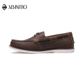 ABINITIO High Quality Stylish Brown Leather Slip On Men Flat Casual Loafers Shoes